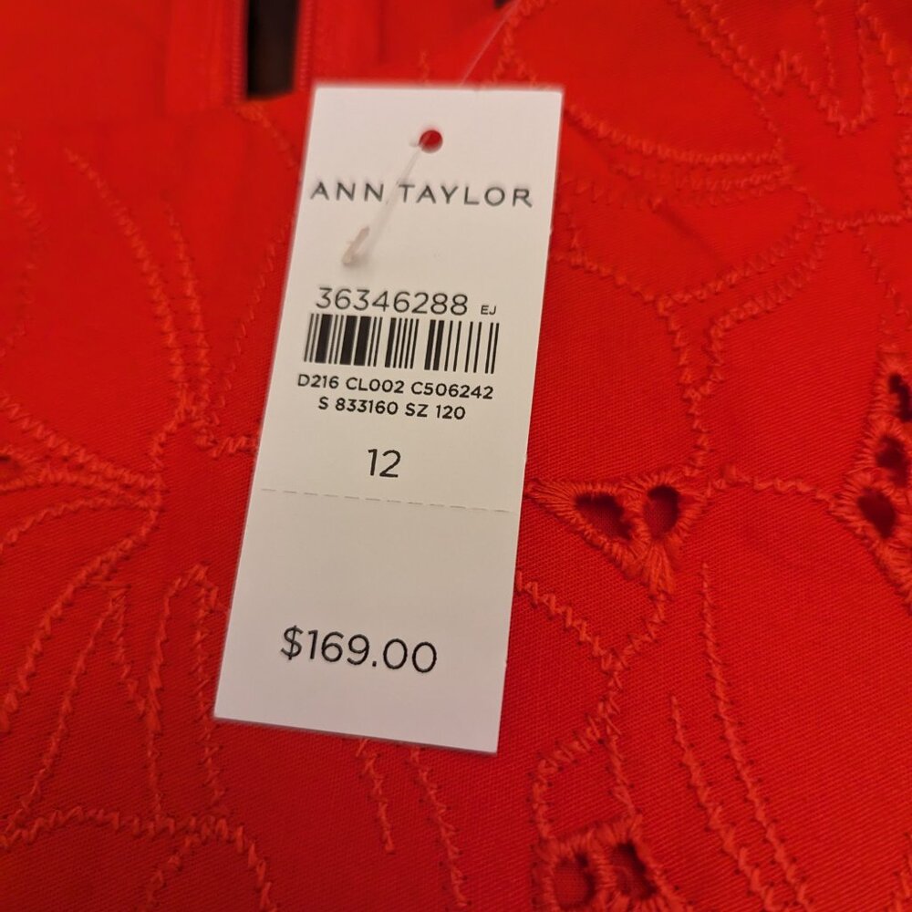 Ann Taylor Eyelet Belted Halter Flare Dress - Picture 6 of 13